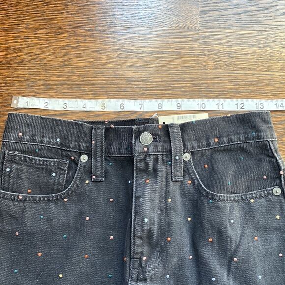 NWT Madewell Black Mini Jean Skirt with Dots - Size 25 - Picture 7 of 16